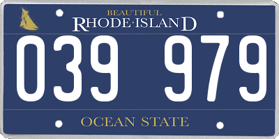 RI license plate 039979