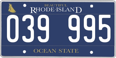 RI license plate 039995