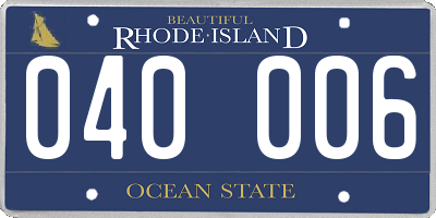RI license plate 040006