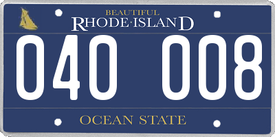RI license plate 040008