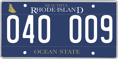 RI license plate 040009
