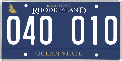 RI license plate 040010
