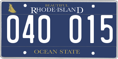 RI license plate 040015