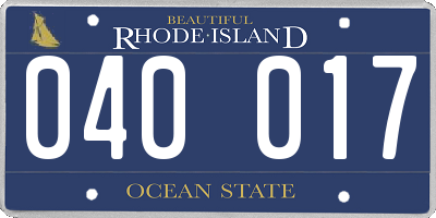 RI license plate 040017