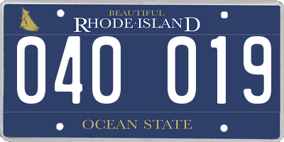 RI license plate 040019