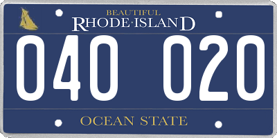 RI license plate 040020