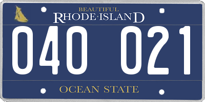 RI license plate 040021