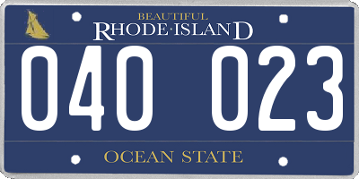 RI license plate 040023