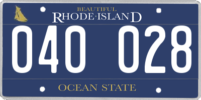 RI license plate 040028