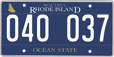 RI license plate 040037