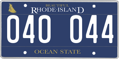 RI license plate 040044