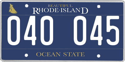 RI license plate 040045