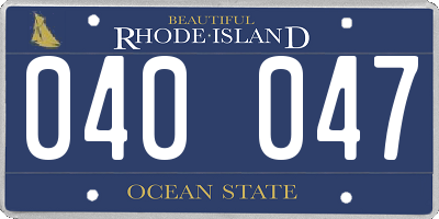 RI license plate 040047