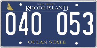 RI license plate 040053