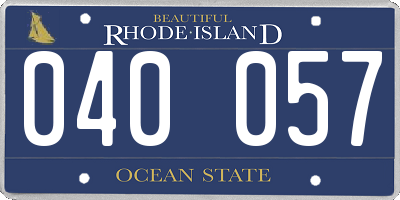 RI license plate 040057