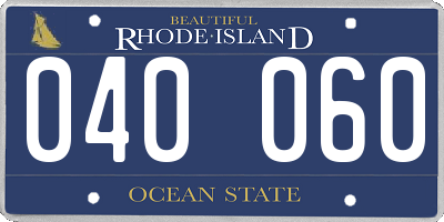 RI license plate 040060