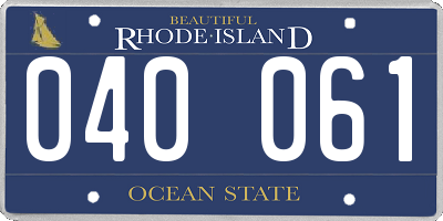 RI license plate 040061