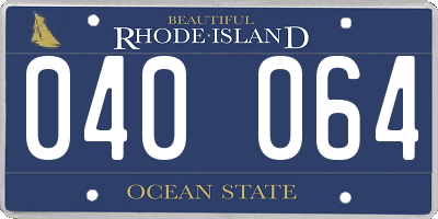 RI license plate 040064