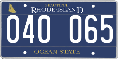RI license plate 040065