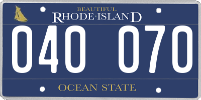 RI license plate 040070
