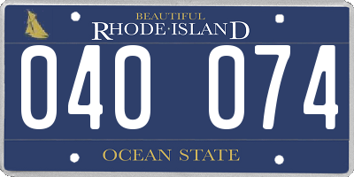 RI license plate 040074
