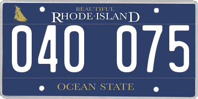 RI license plate 040075
