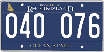 RI license plate 040076
