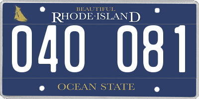 RI license plate 040081