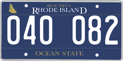 RI license plate 040082