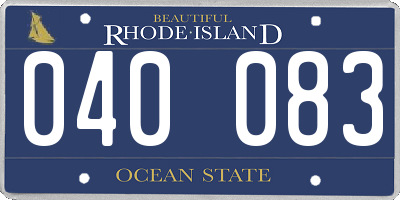 RI license plate 040083