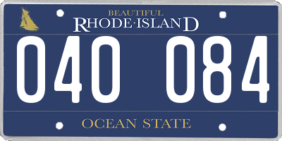 RI license plate 040084