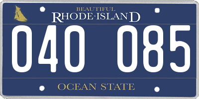 RI license plate 040085