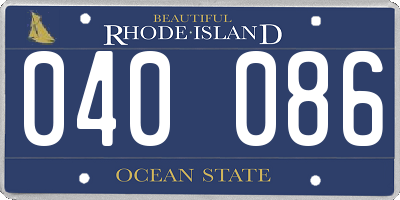 RI license plate 040086