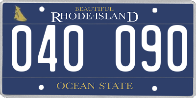 RI license plate 040090
