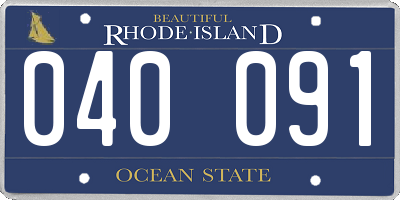 RI license plate 040091