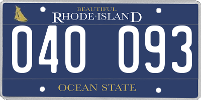 RI license plate 040093