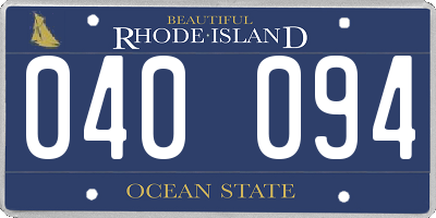 RI license plate 040094