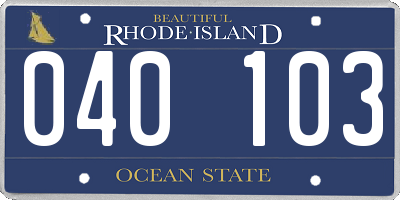 RI license plate 040103