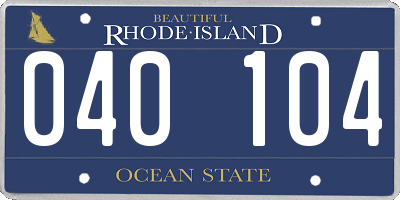 RI license plate 040104
