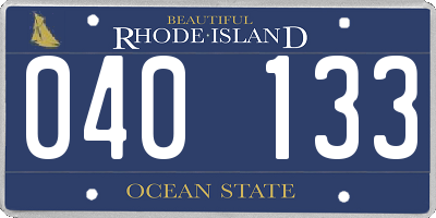 RI license plate 040133
