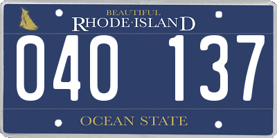 RI license plate 040137