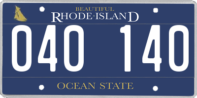 RI license plate 040140
