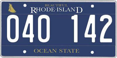 RI license plate 040142