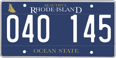 RI license plate 040145