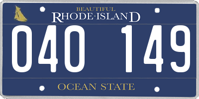 RI license plate 040149