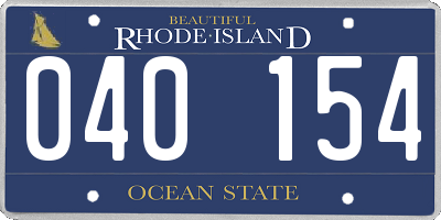 RI license plate 040154