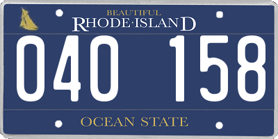 RI license plate 040158