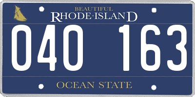 RI license plate 040163