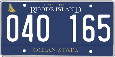 RI license plate 040165