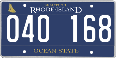 RI license plate 040168